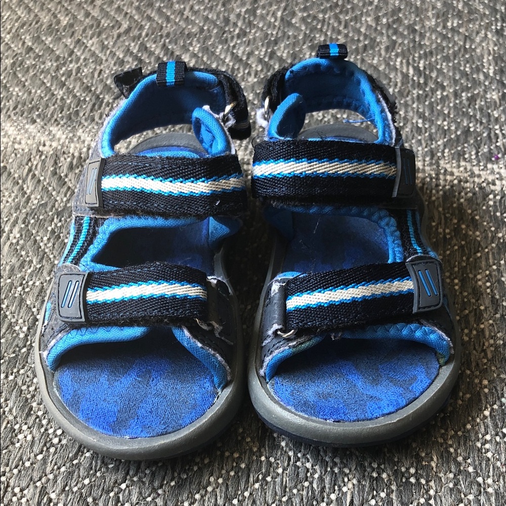 Kids Blue Velcro Strap Sandals